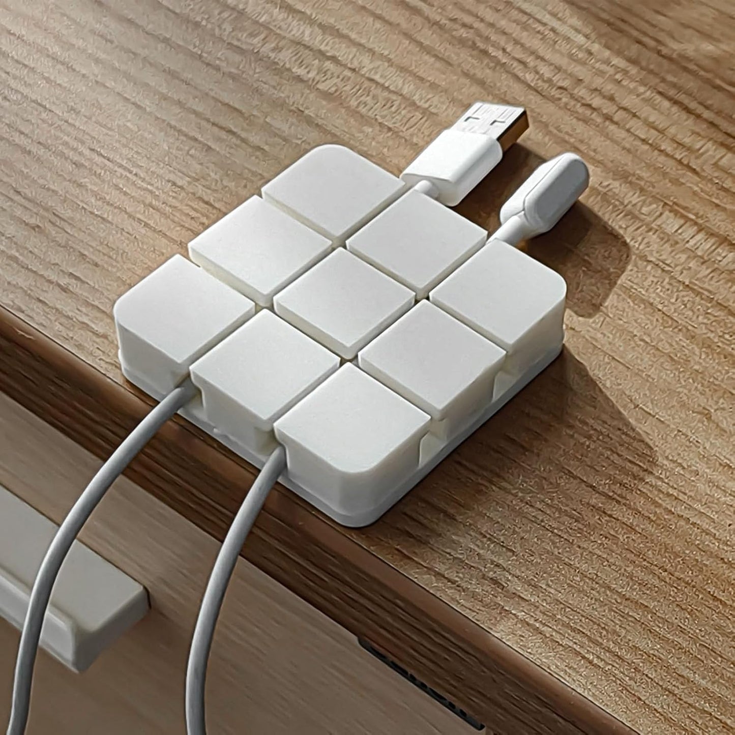 Adhesive Cord Holder for Nightstand, Desk - Tidy Cords Easily!