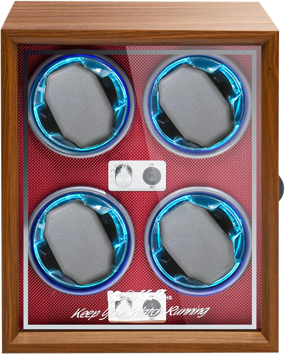 Compact 4-Slot Watch Winder with Quiet Motor
