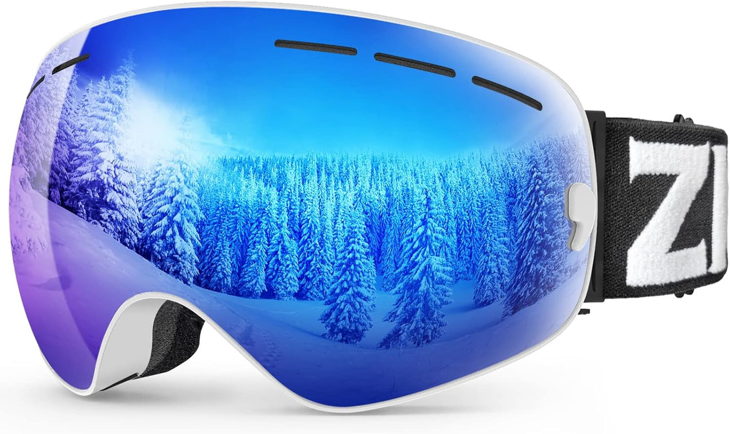 ZIONOR X Ski Goggles - OTG Snowboard Goggles for Men Women