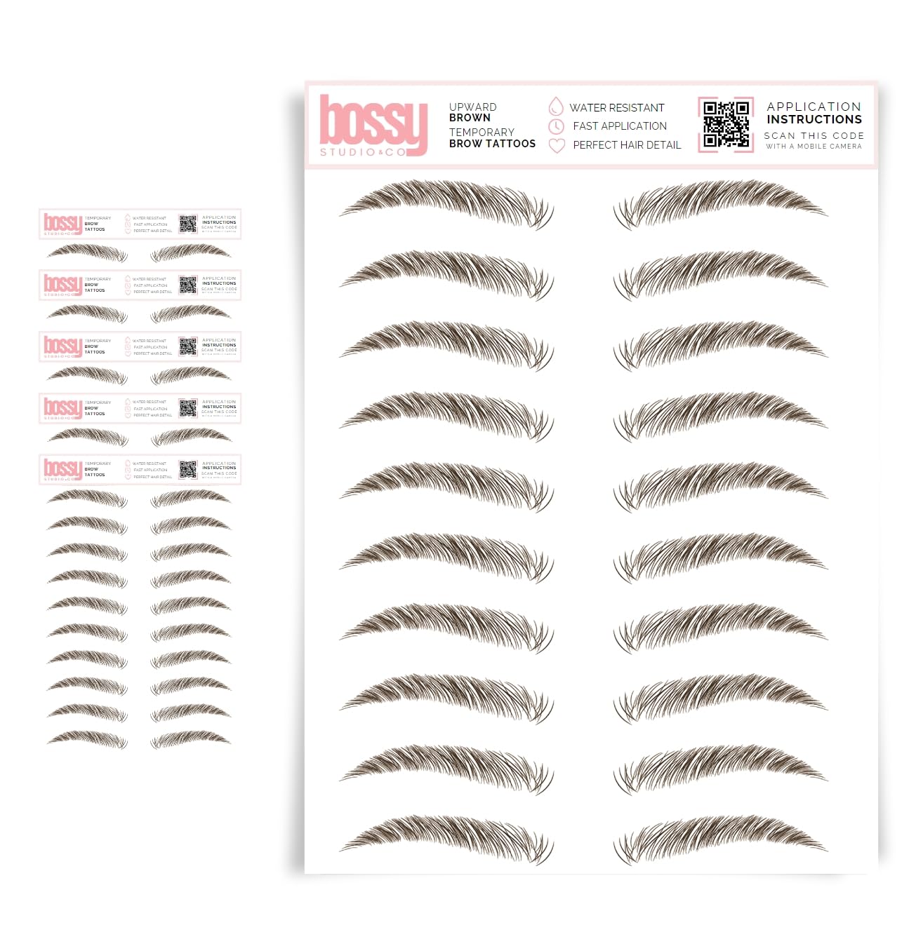 5 Pack Temporary Eyebrow Tattoos for Natural Hair-Like Brows