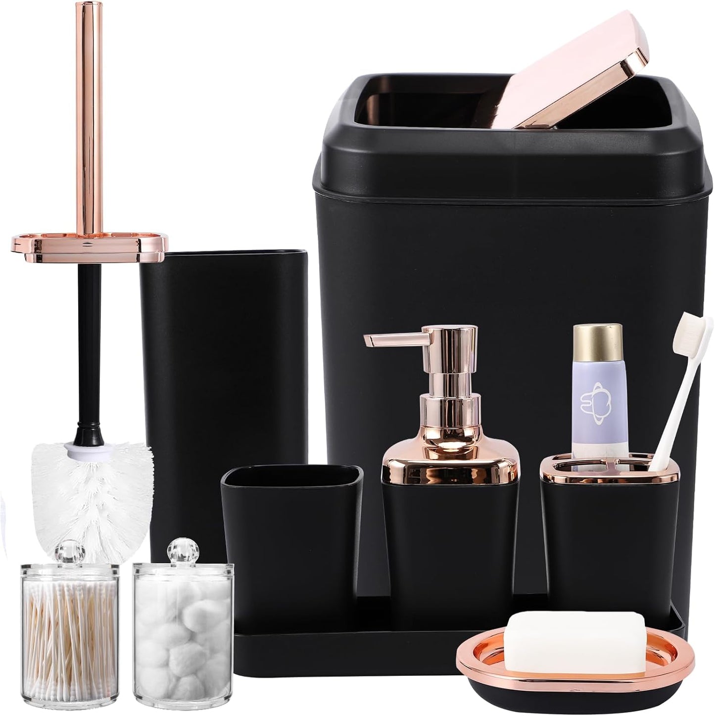 Complete Black Bathroom Accessories Set for Modern Spaces