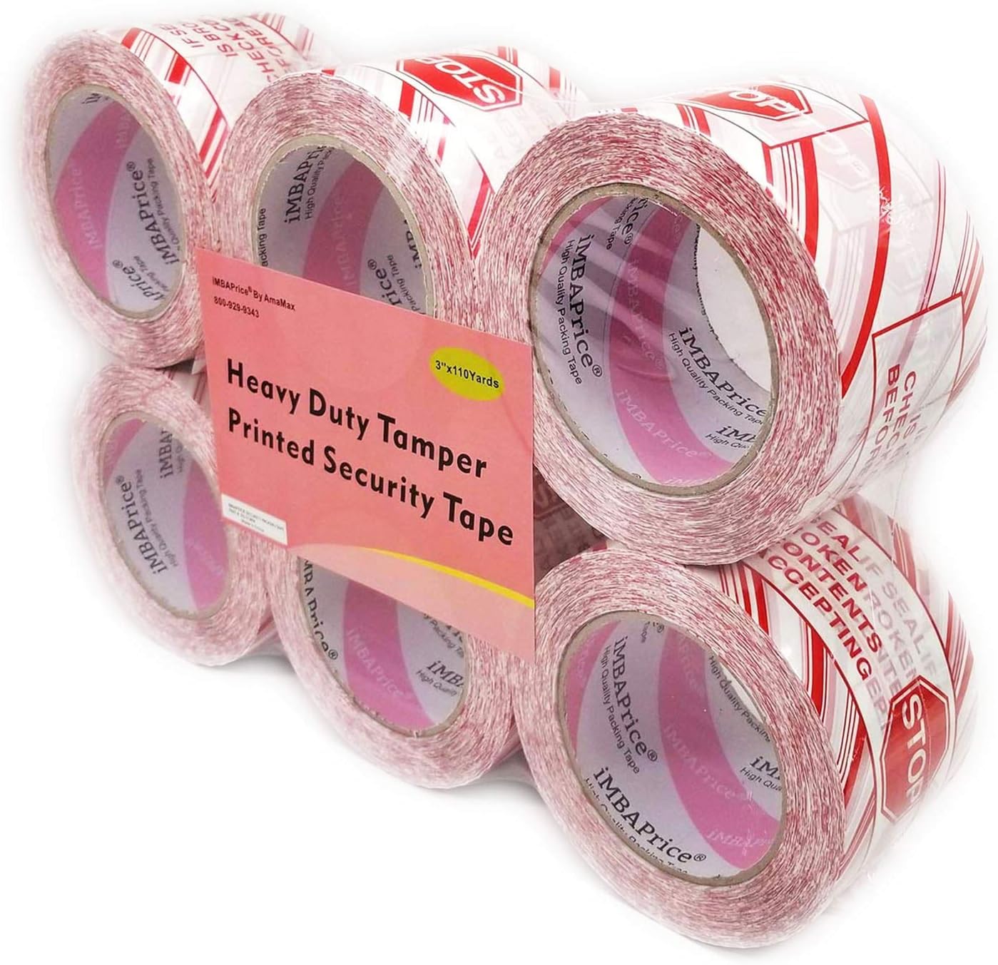 iMBAPrice 3-Inch Wide Printed Security Shipping Tape for Safety