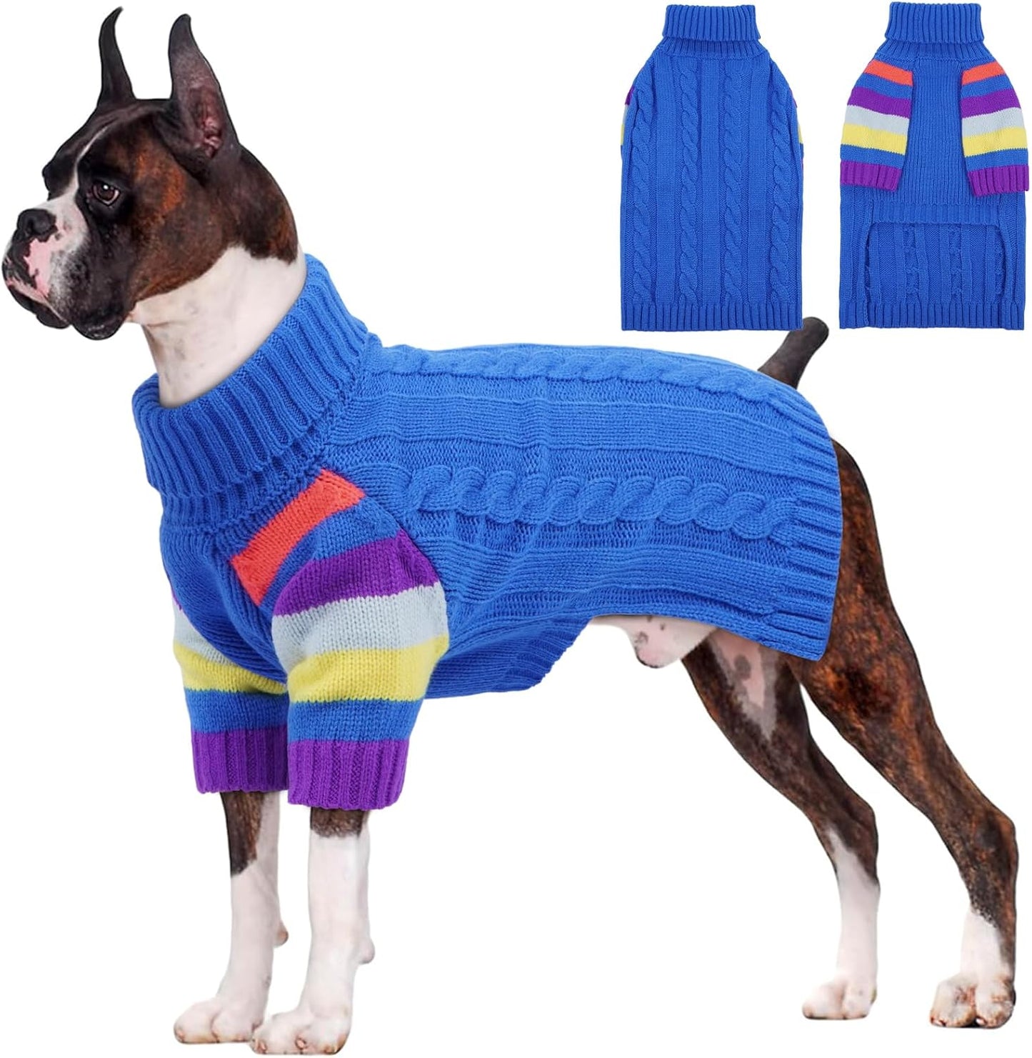 Large Dog Sweater Thick Warm Turtleneck for Winter Wear