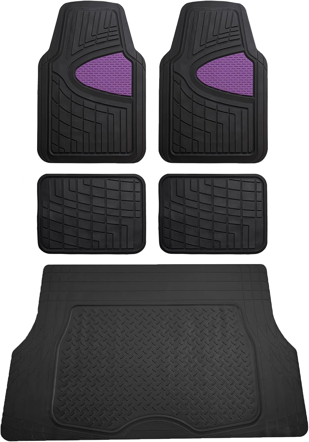 FH Group Premium Liners Tall Channel Trimmable Rubber Floor Mats
