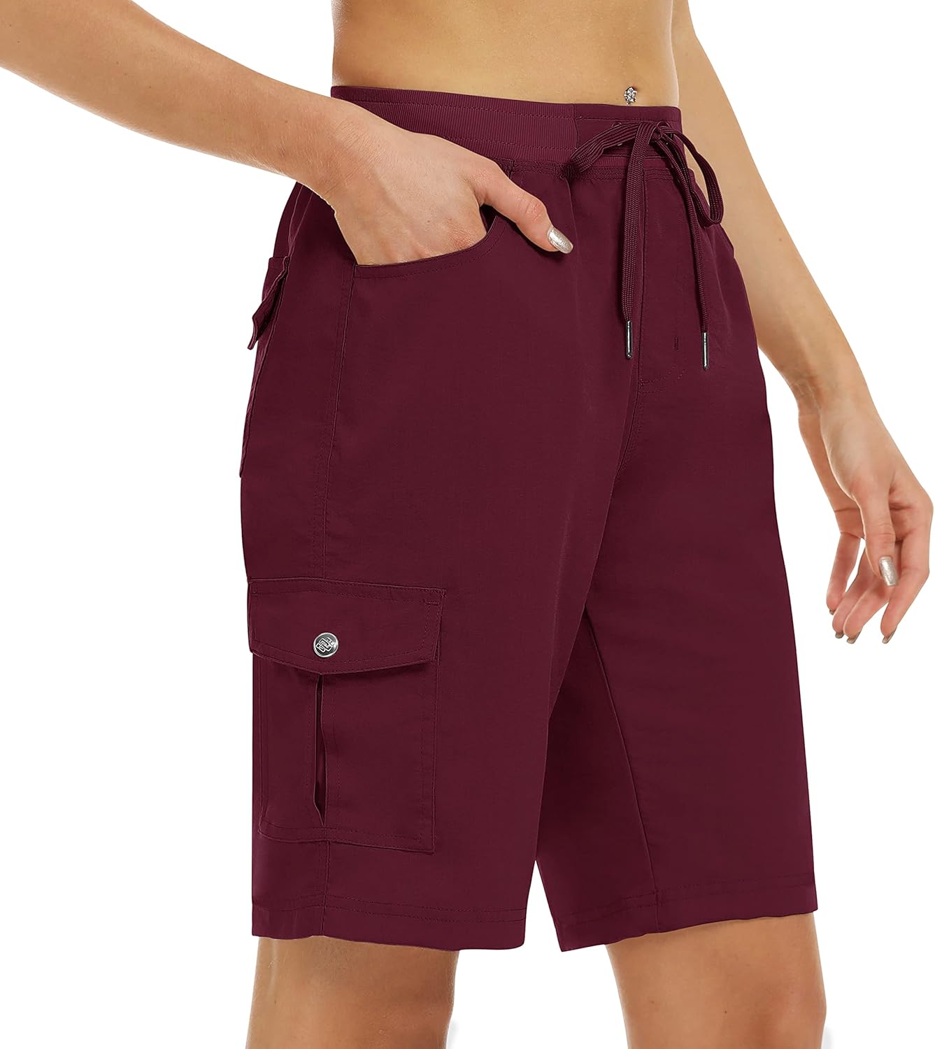 MoFiz Women's 10in Hiking Cargo Shorts for Summer Adventures