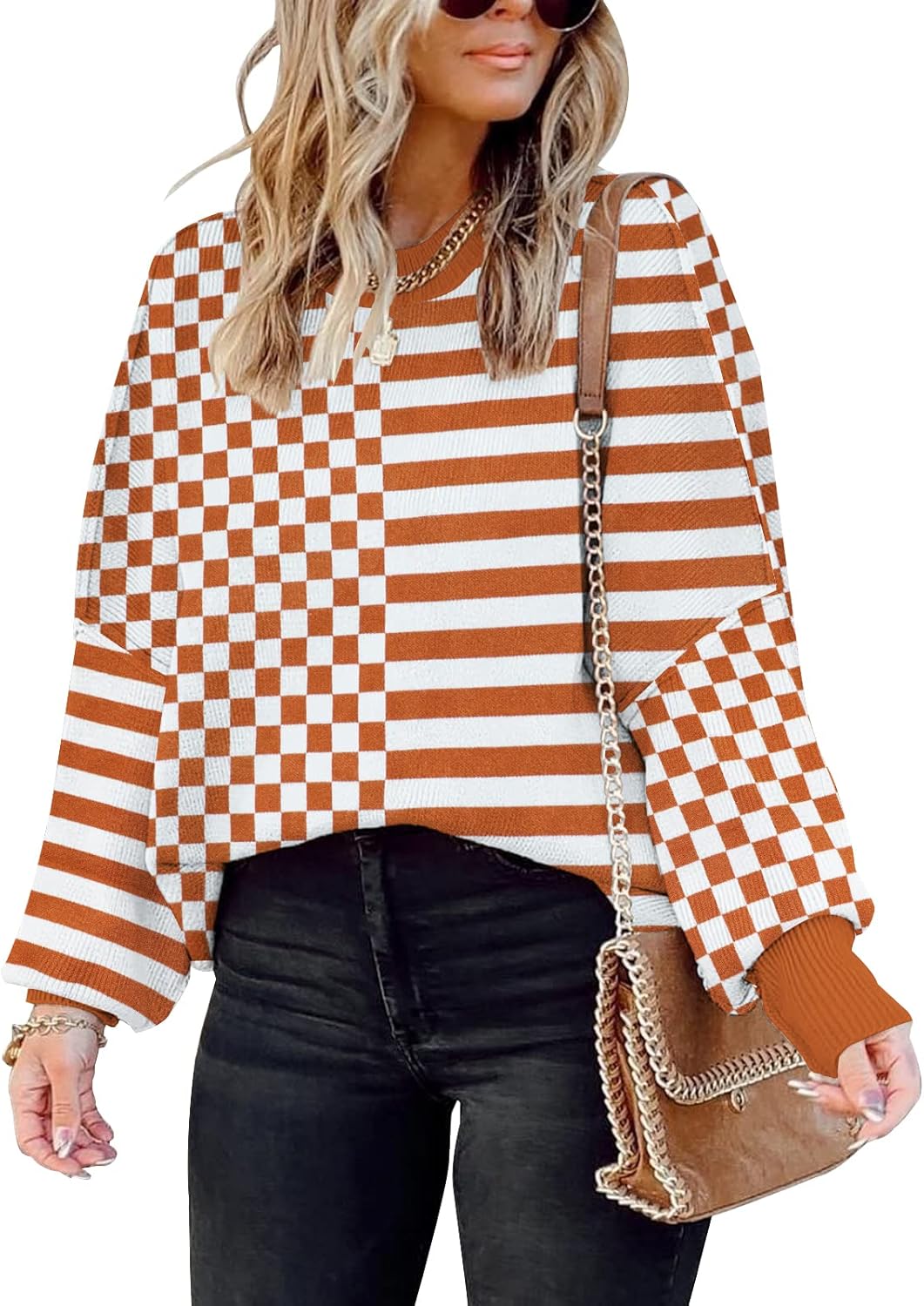 Womens Oversized Pullover Sweater with Unique Batwing Design