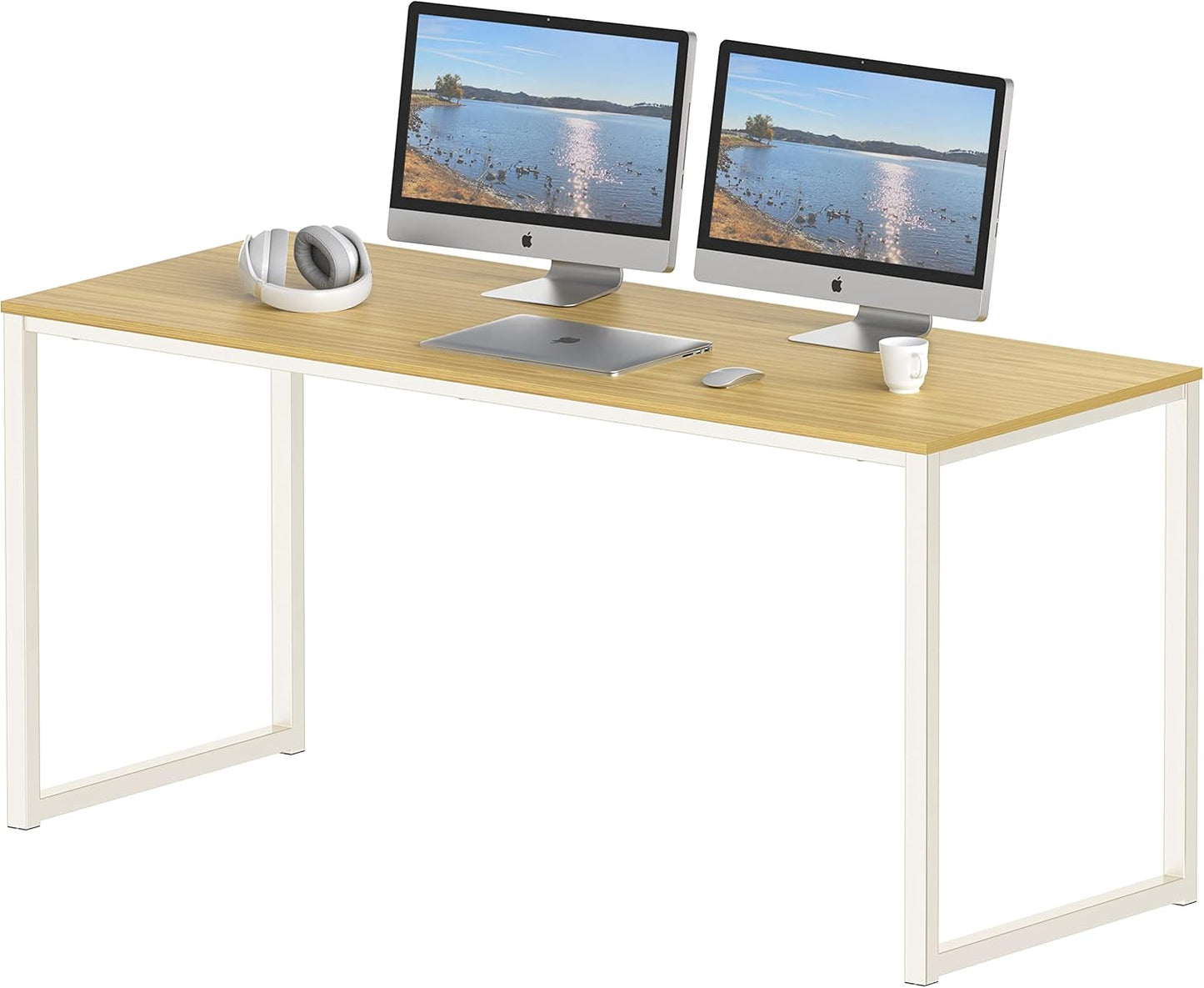 SHW 55-Inch Oak Computer Desk: Work in Style