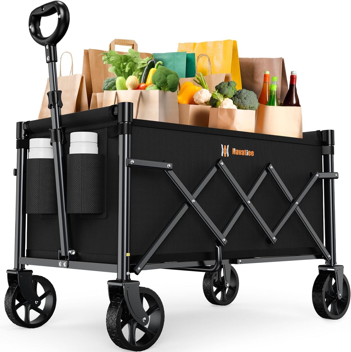 Navatiee Portable Foldable Wagon for Grocery Shopping and More