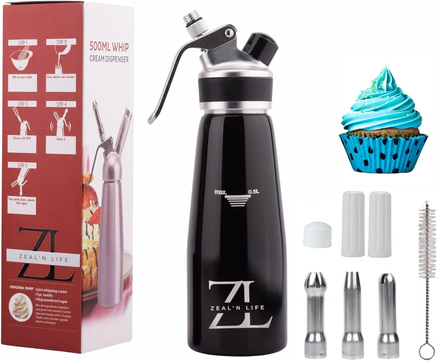 500ml Whip Cream Dispenser Set - Effortless Creations