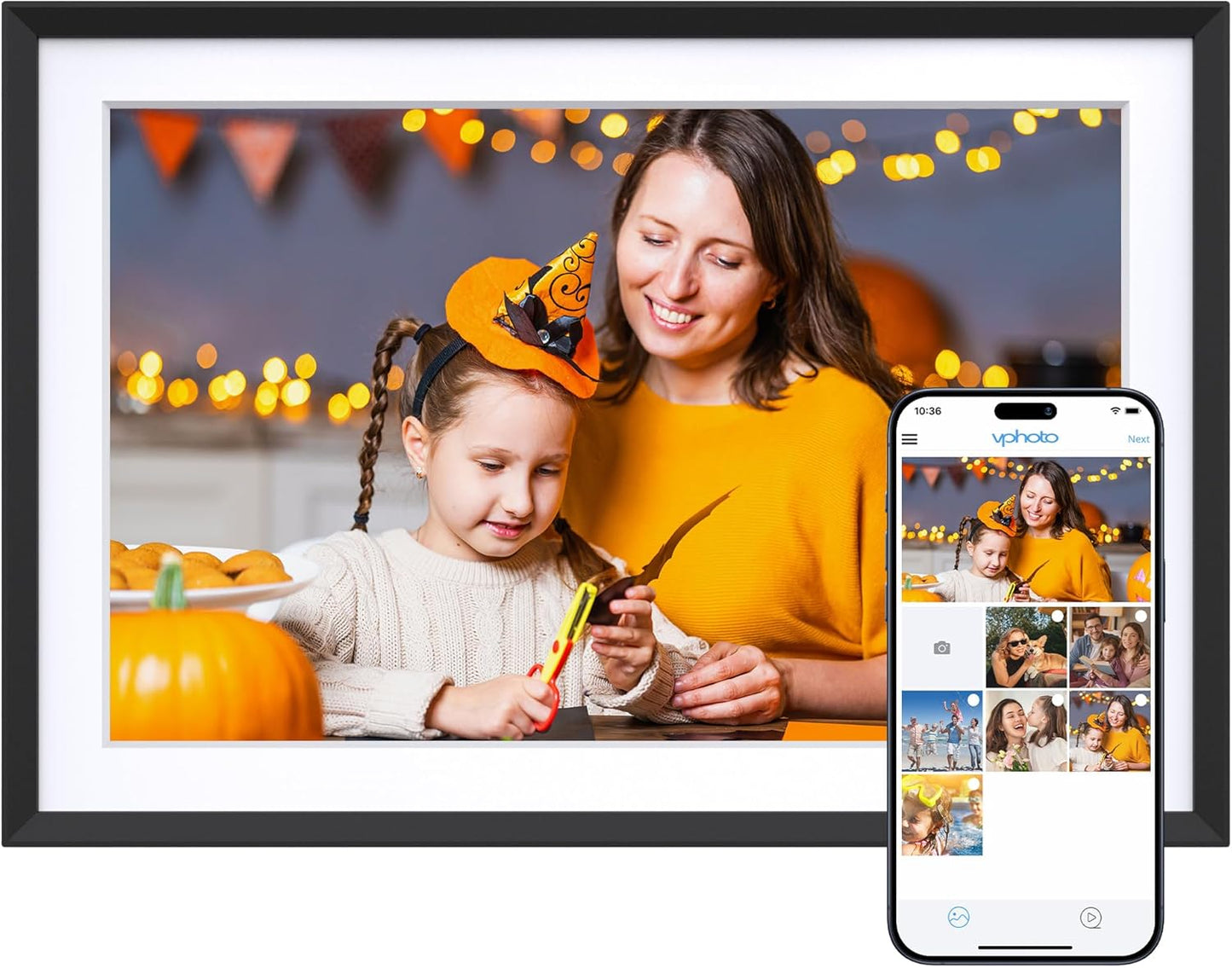Dragon Touch 10.1ft' Wi-Fi Digital Picture Frame for Family Memories