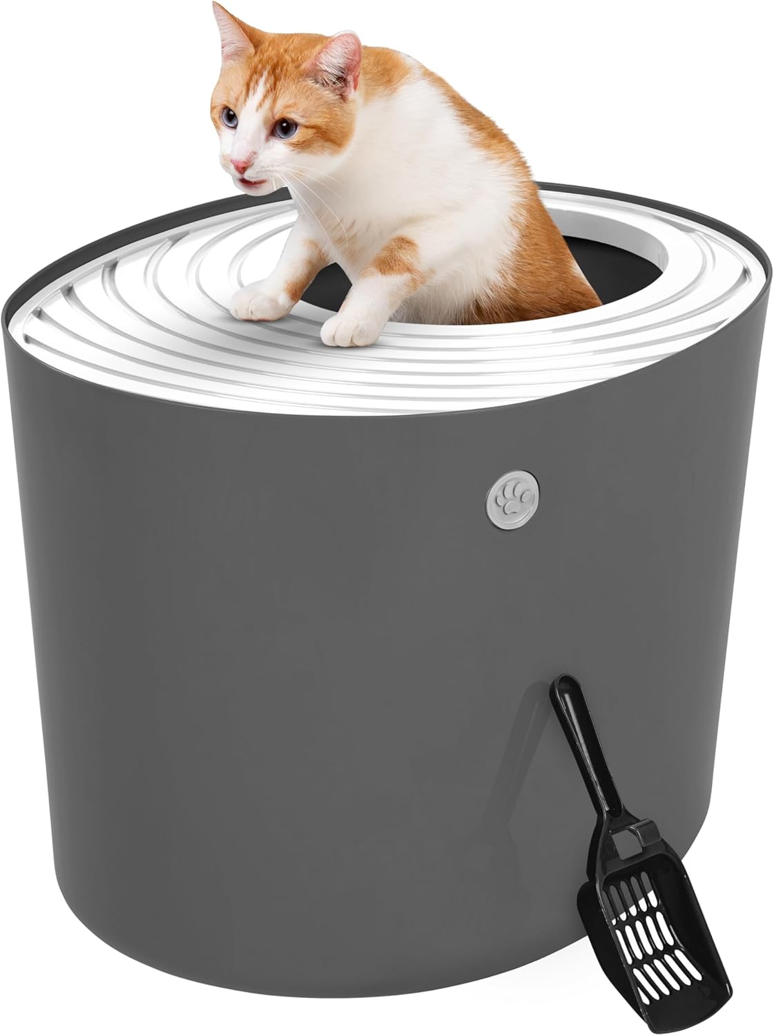IRIS USA Large Top Entry Cat Litter Box with Lid and Scoop