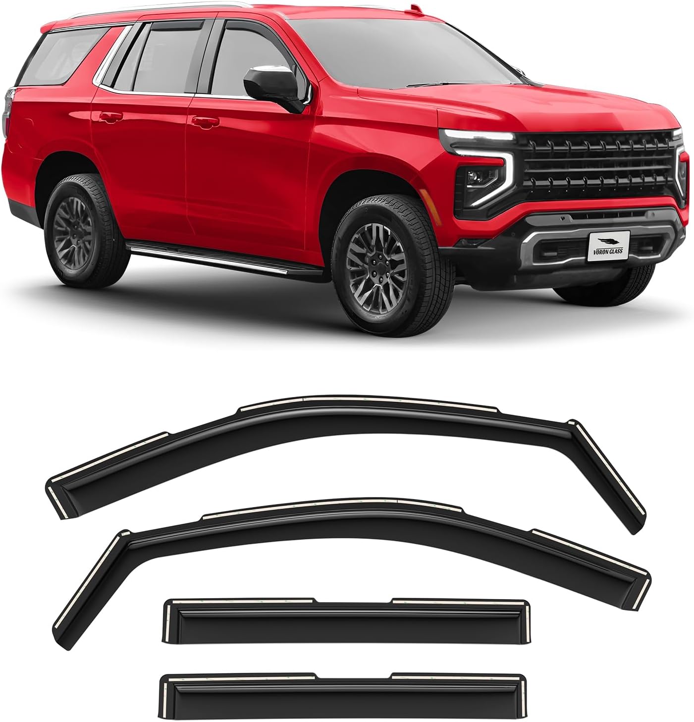 Voron Glass Rain Guards for Chevrolet Tahoe 2021-2025 - 4 Pieces