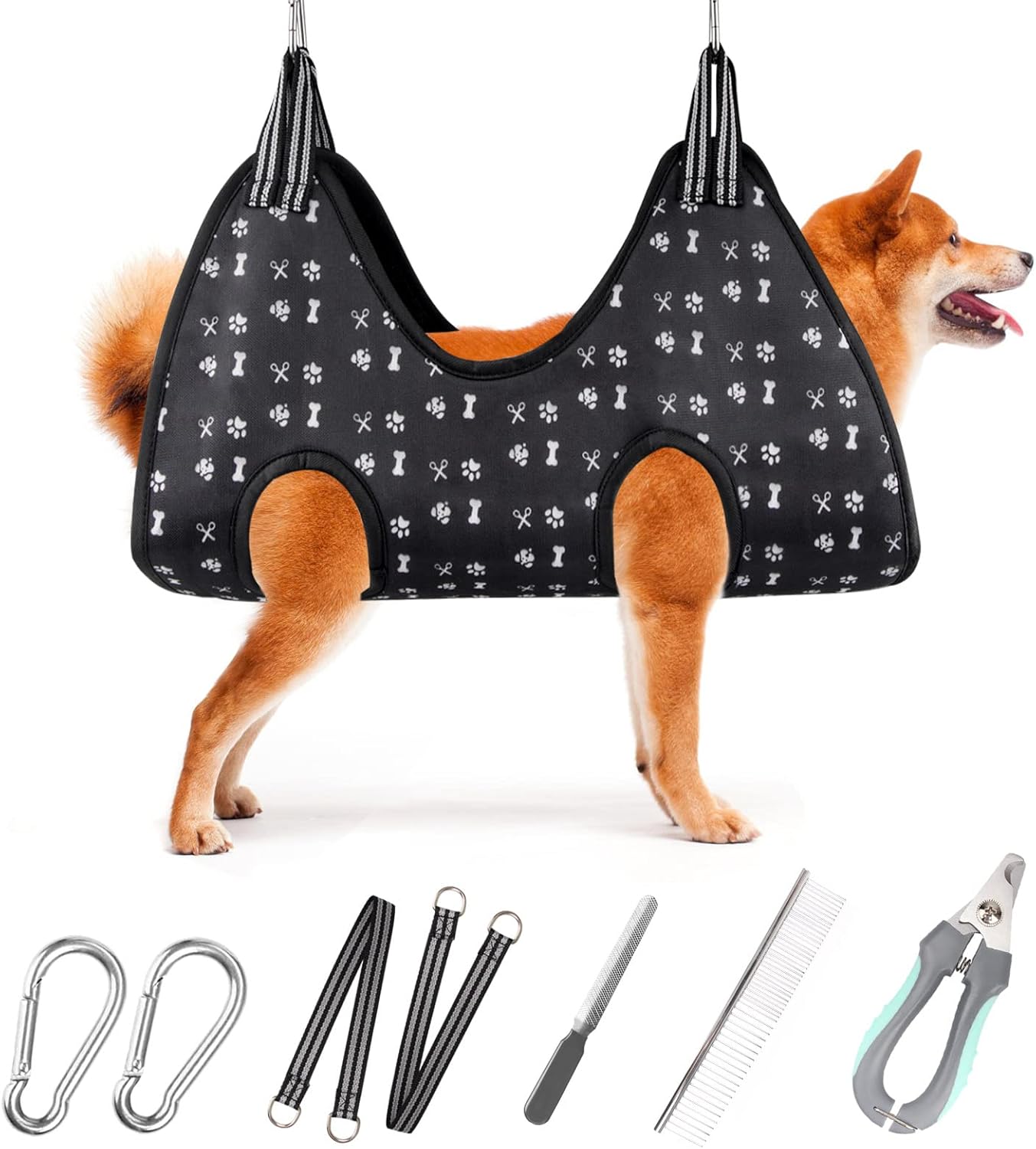 Dog Grooming Hammock Harness for Nail Trimming and Clipping
