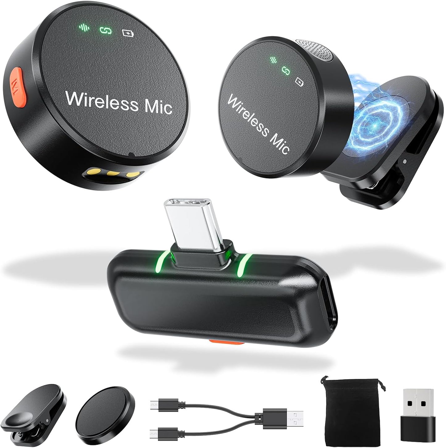 Wireless Lavalier Microphone for iPhone 15/16 & Android Devices