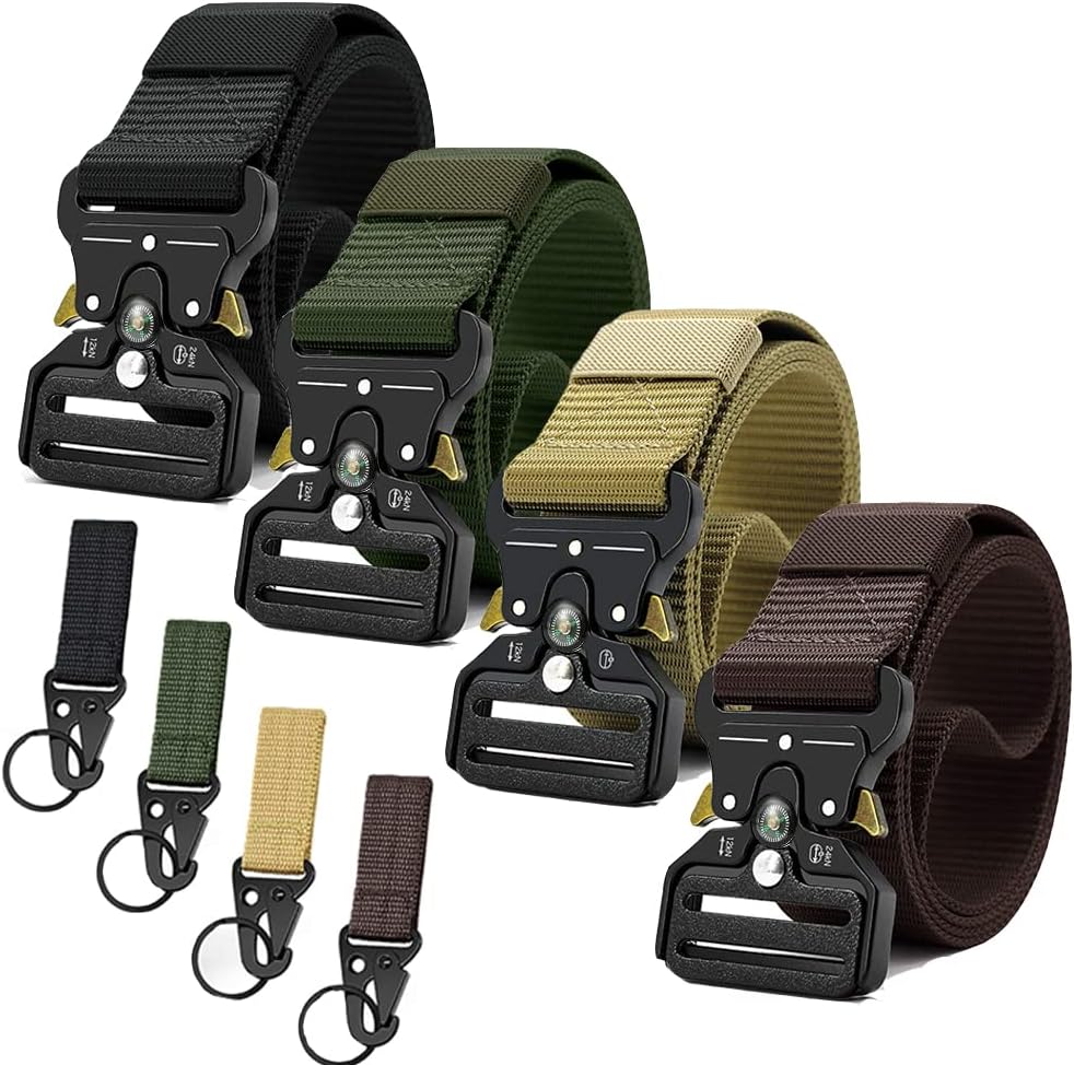 YOORAN 4 Pack Tactical Belts: Quick-Release & Heavy-Duty
