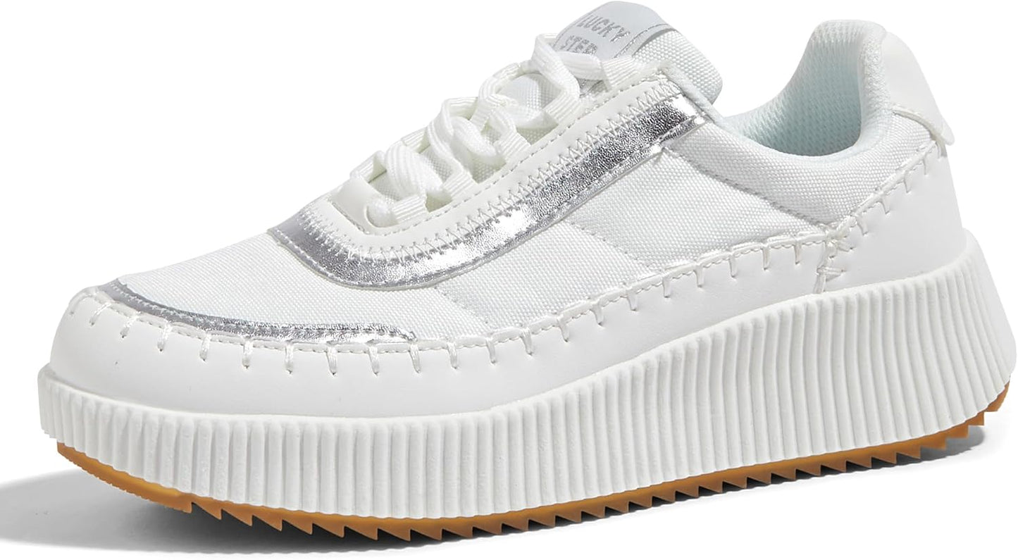 LUCKY STEP Women's Platform Sneakers for Stylish Casual Wear