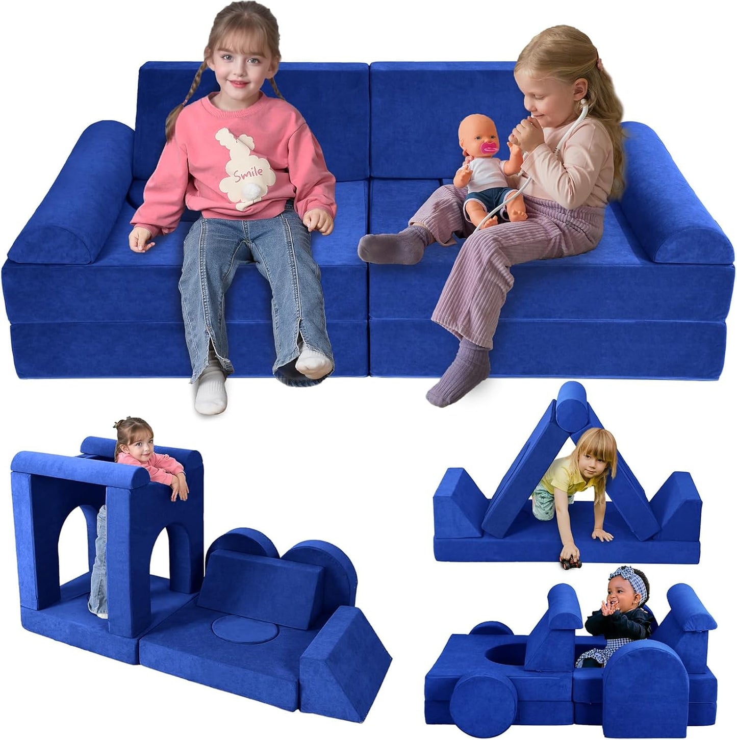 Modular Kids Play Couch with Premium Soft Foam for Toddlers
