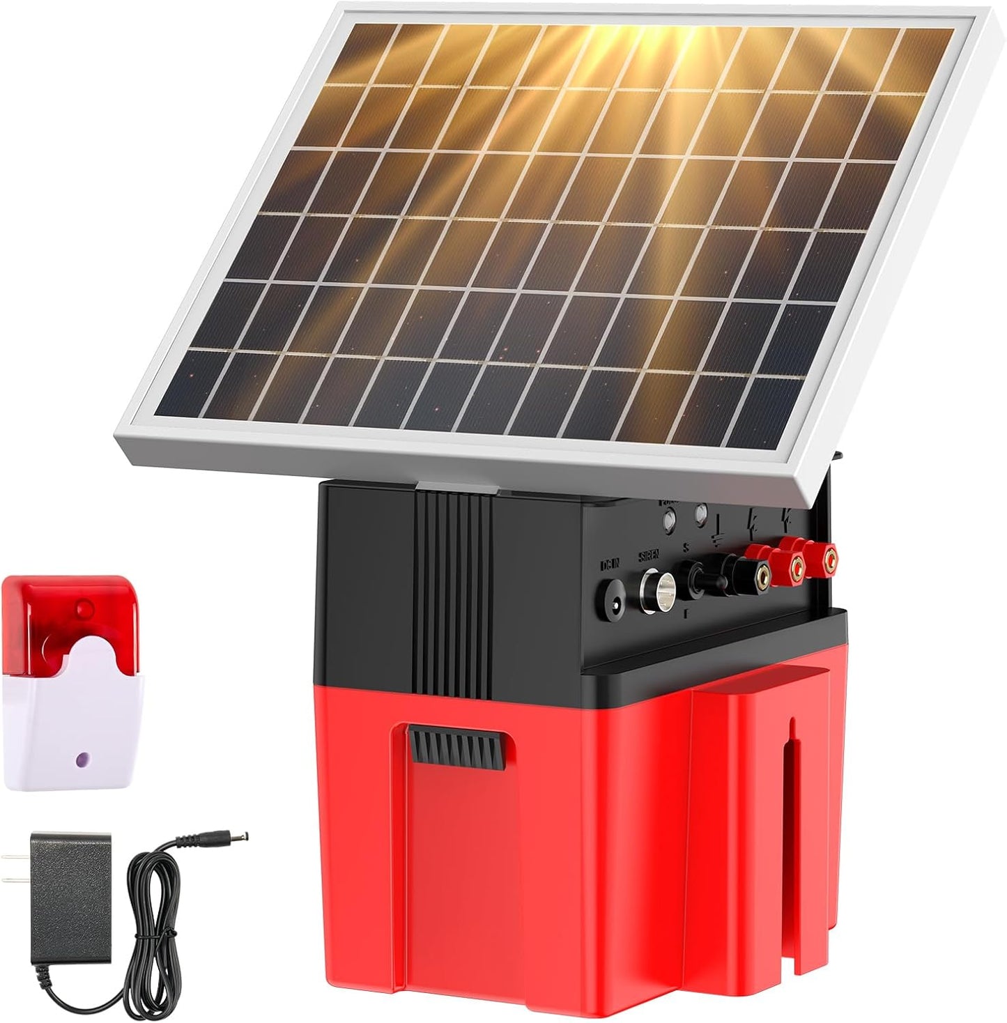 Solar Electric Fence Charger with Siren Alarm for Livestock