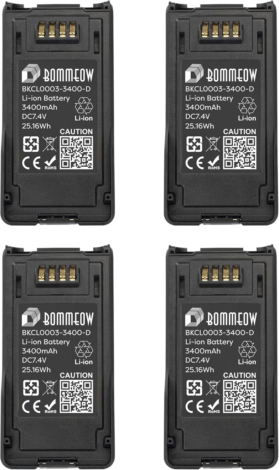 4 Pack Replacement Battery for Kenwood TK5230 NX-5200 NX-5400