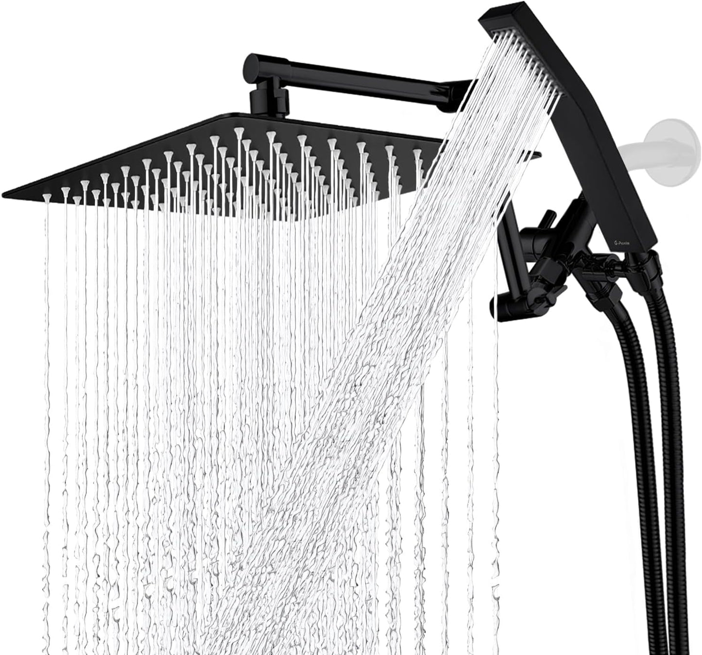 G-Promise 10 Inches Rainfall Shower Head with Handheld Spray Combo