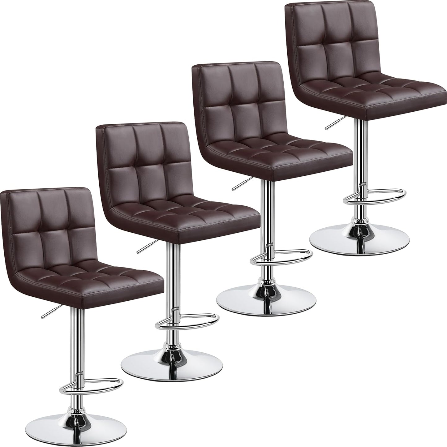 Yaheetech Bar Stools Set of 4 - Modern Adjustable Kitchen Chairs