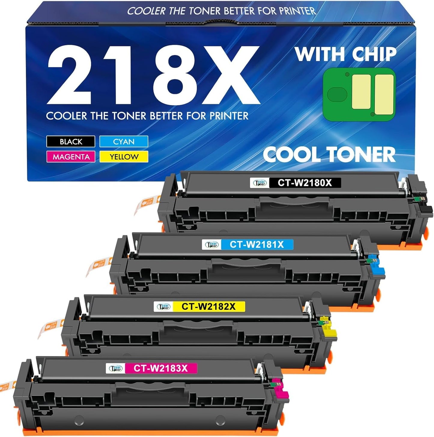 High Yield 218X 218A Toner Cartridges 4 Pack for HP Printers