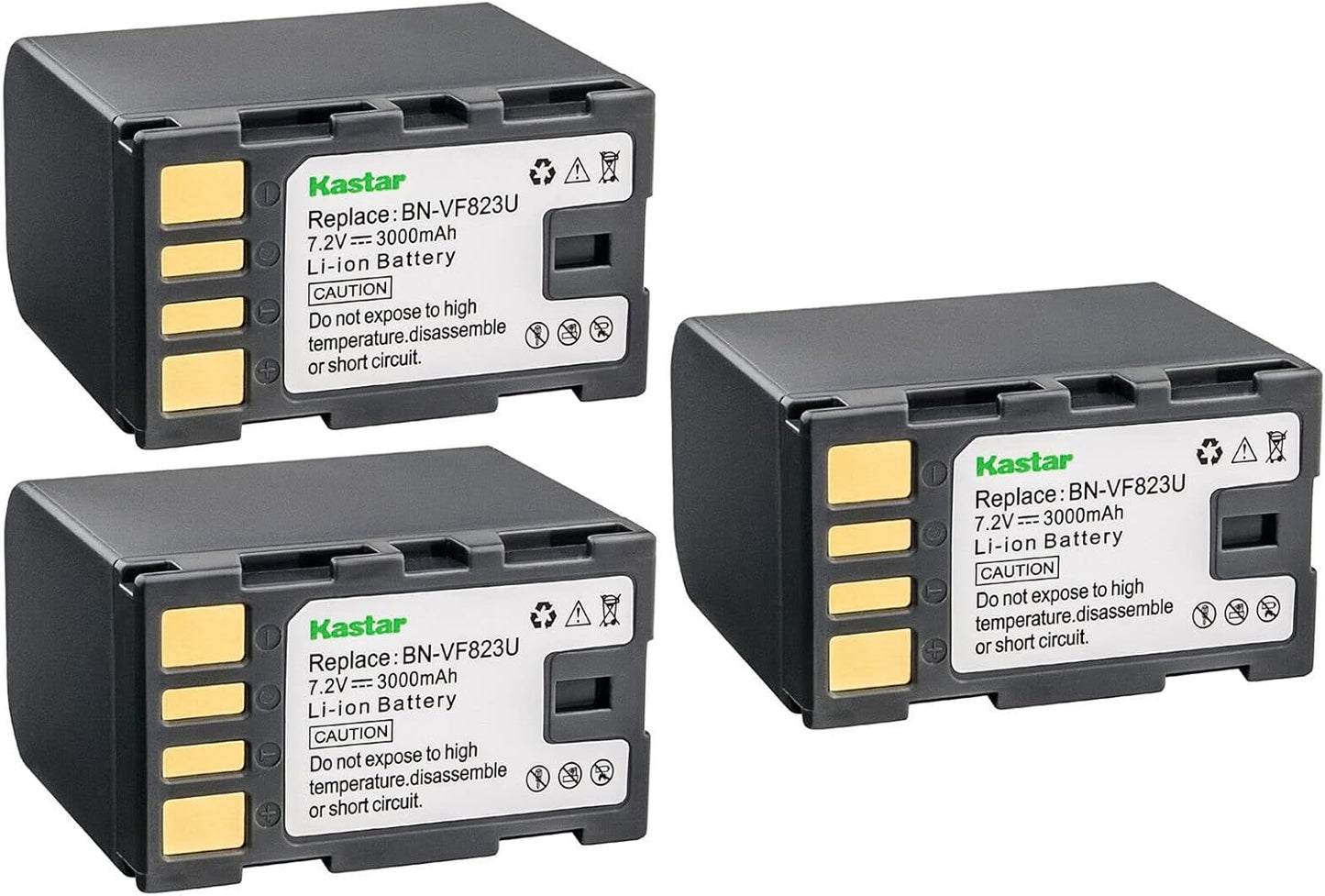 Kastar BN-VF823 Battery 3-Pack for JVC Cameras - High Capacity