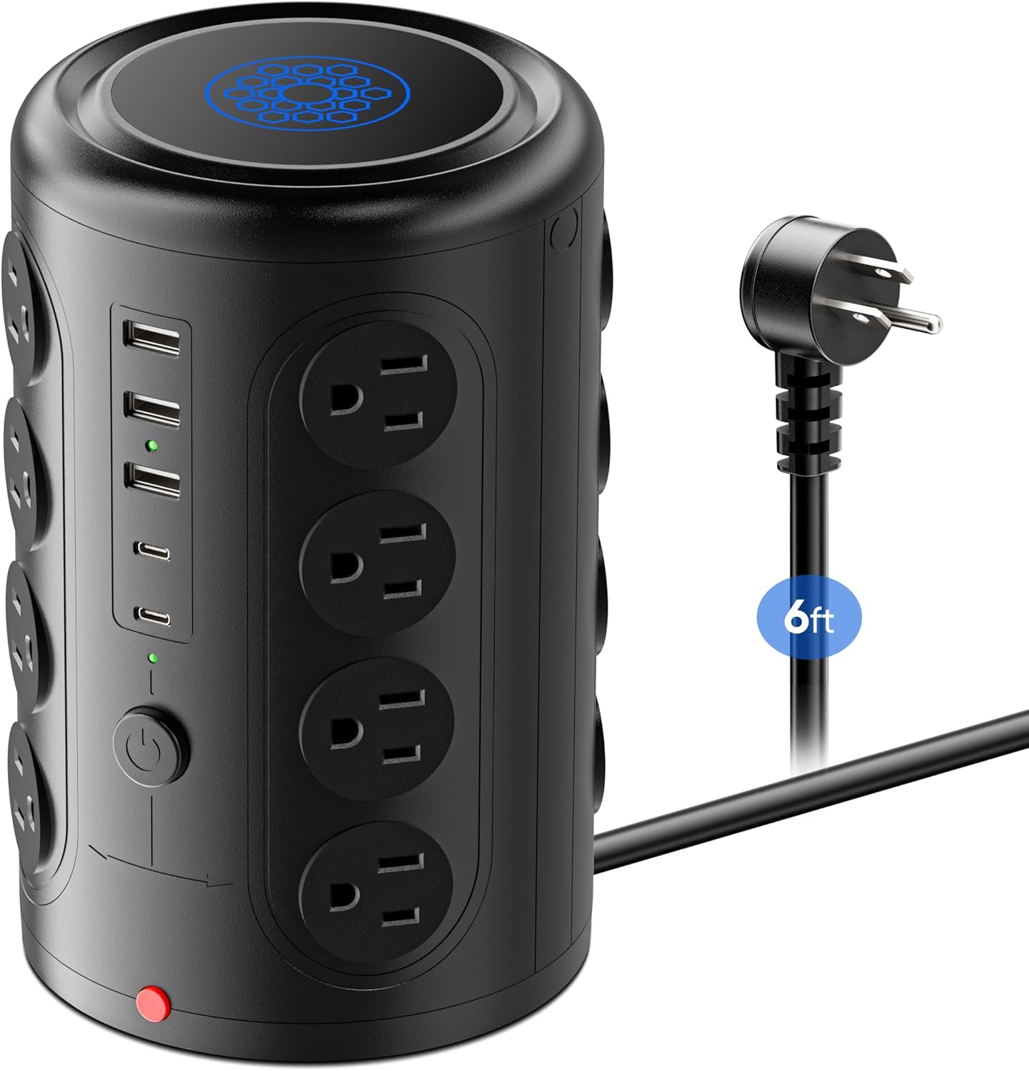 TenTrend Power Strip Tower: 16 Outlets, 5 USB Ports - Ultimate Surge Protection
