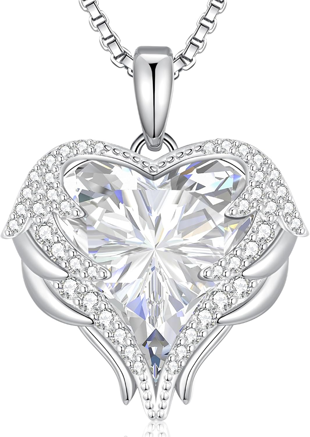 Angel Wings Necklace with Birthstone for Women, Elegant Gift