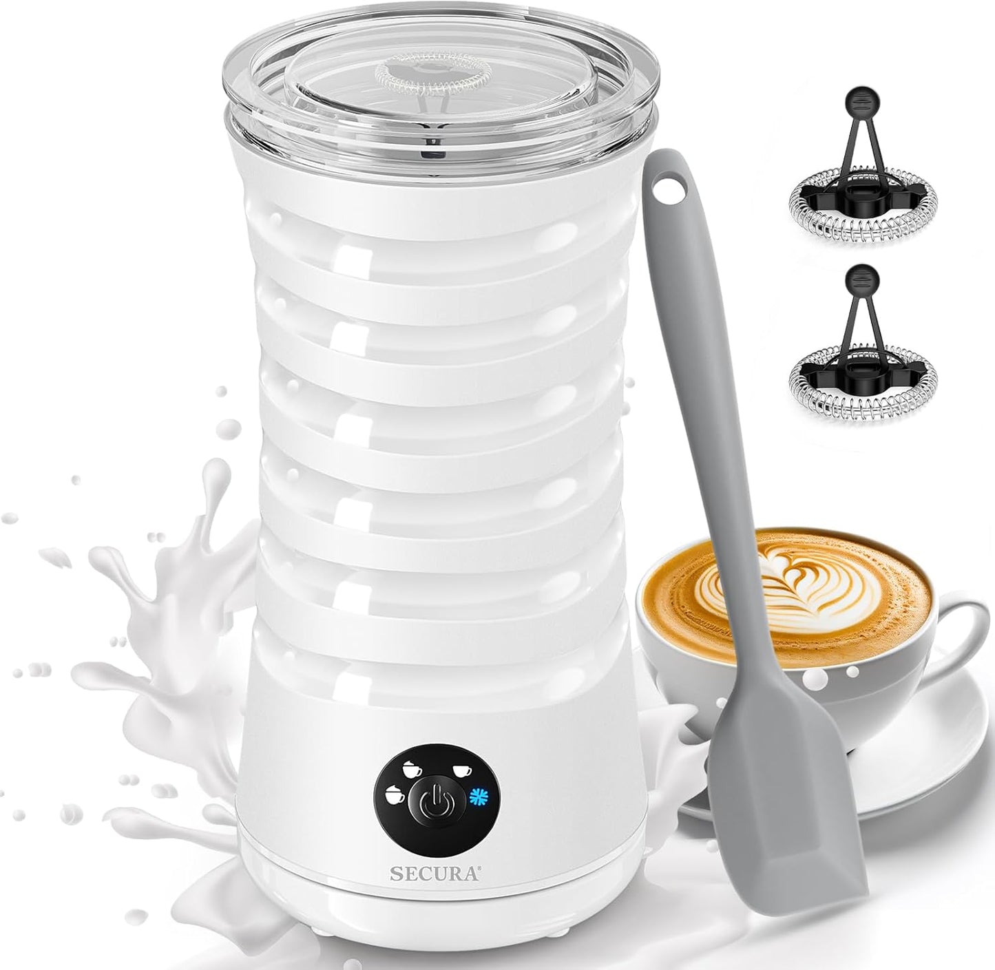 Secura Electric Milk Frother - 4-IN-1 Hot & Cold Foam Maker