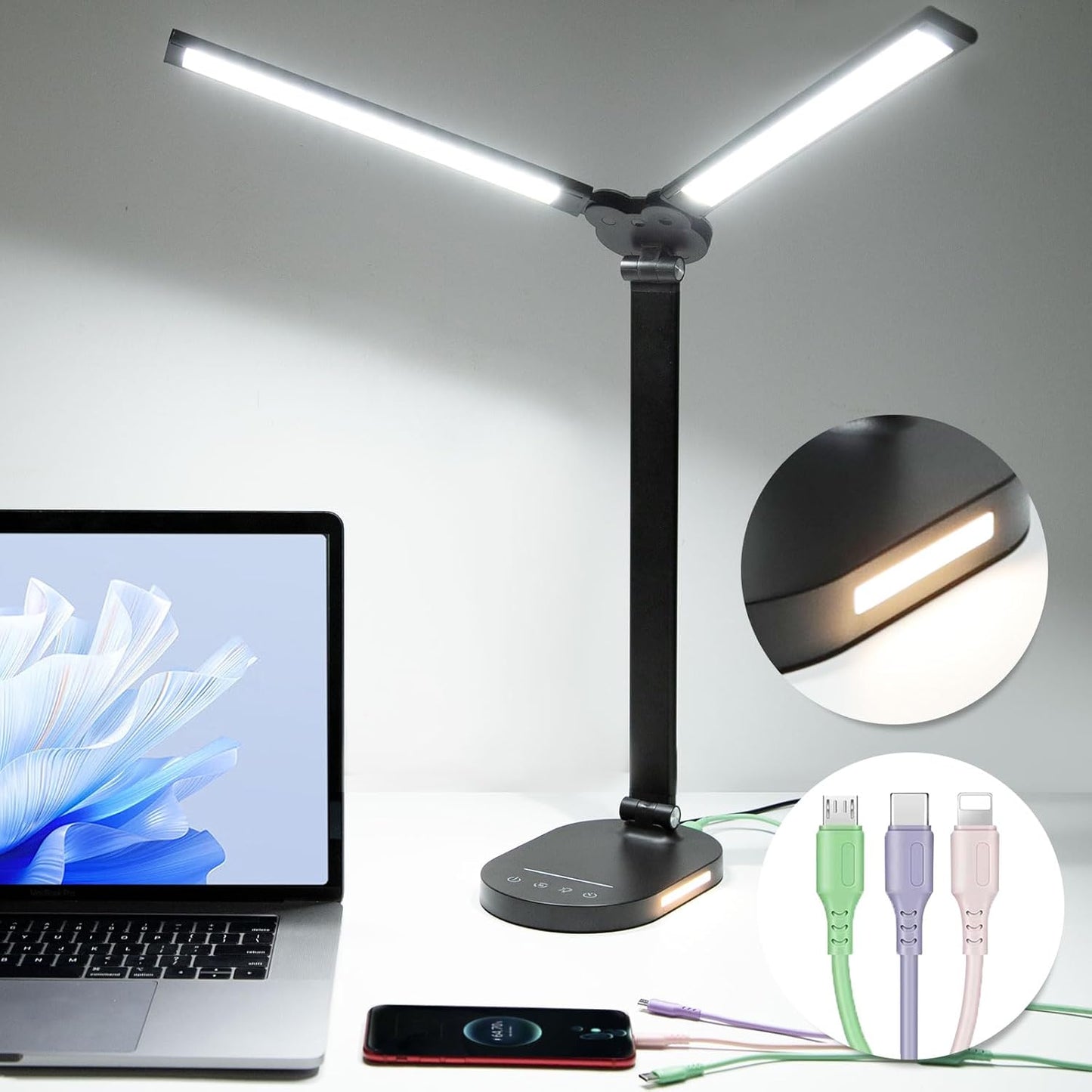 14W LED Desk Lamp: Eye-Caring Task Lighting!