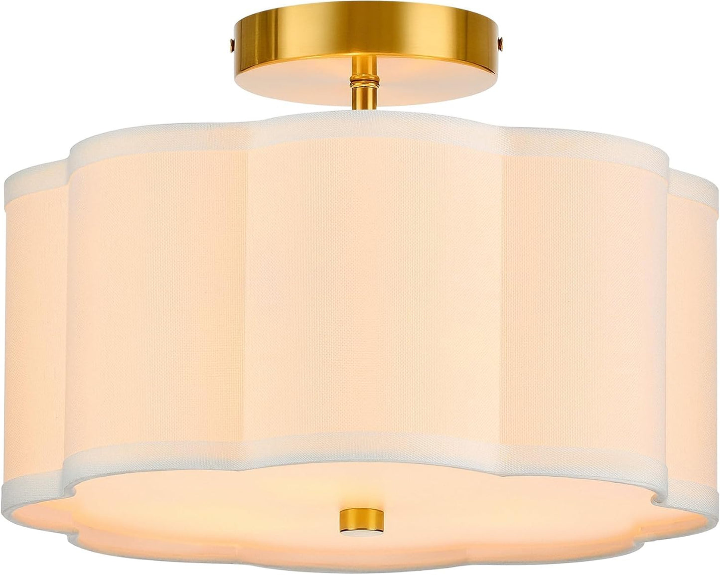 VONLUCE Semi Flush Mount Ceiling Light with Flower Shade