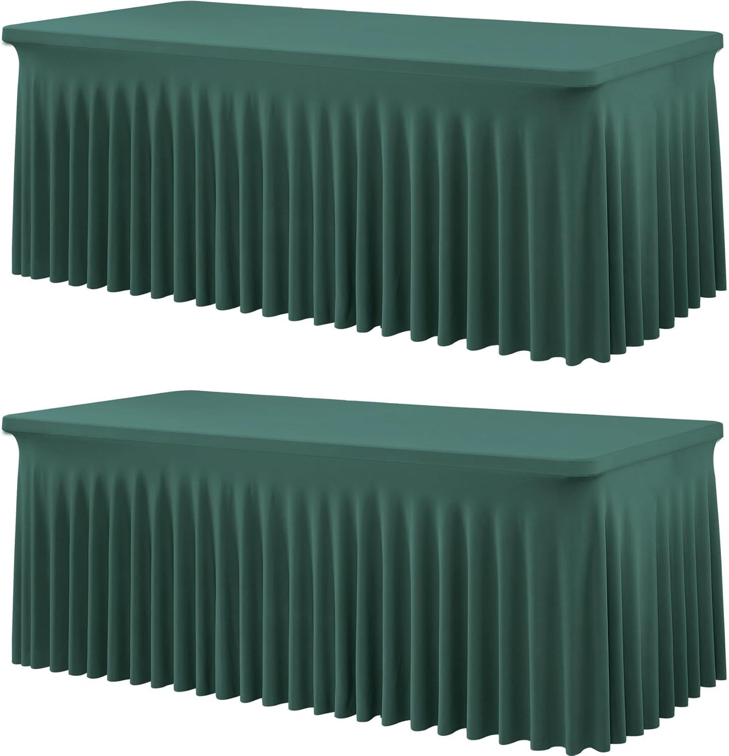 Hunter Green Spandex Tablecloths for 6 Foot Rectangle Tables