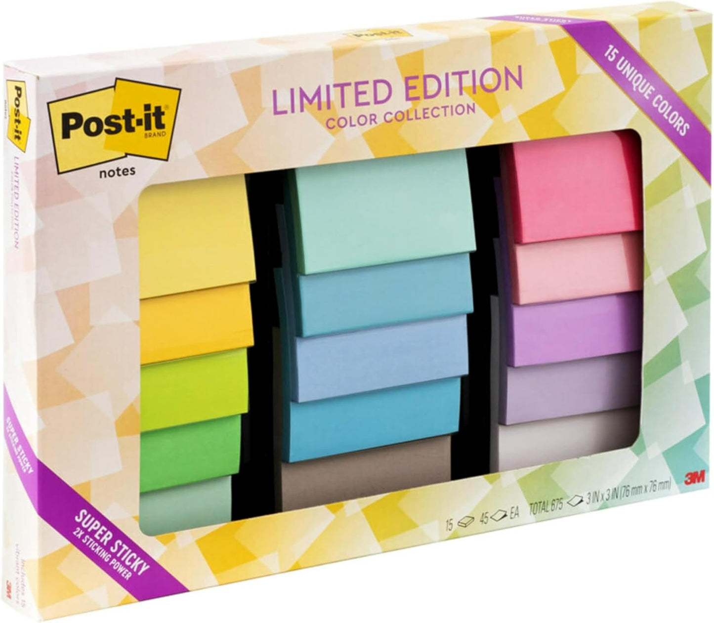 Vibrant Limited Edition 3x3 Super Sticky Notes