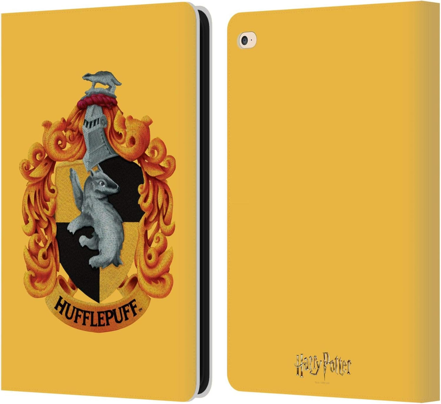 Harry Potter Hufflepuff Crest Leather Wallet Case for iPad Air 2