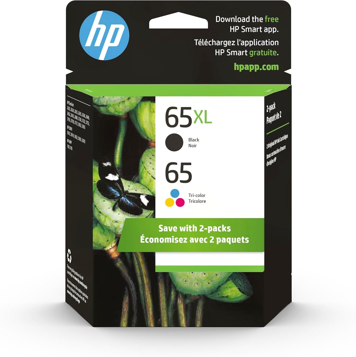 HP Original 65 Tri-Color and Black Ink Cartridges for Quality Prints
