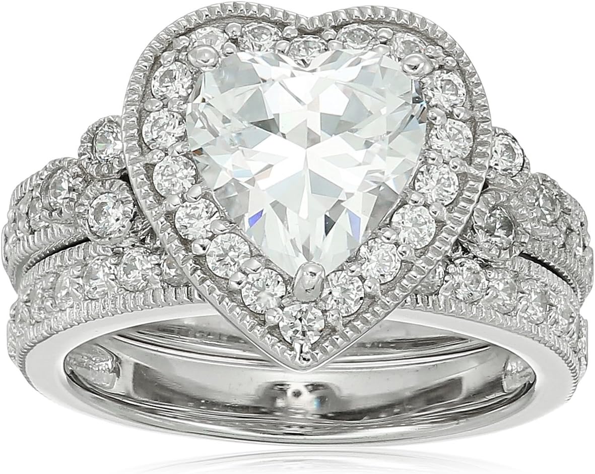 Stunning Antique Style Infinite Elements Cubic Zirconia Ring Set