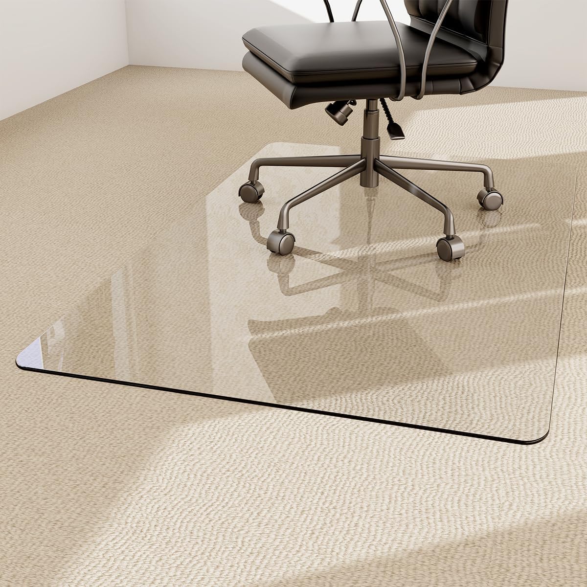 Glass Chair Mat - Protects Carpets - Anti-Slip - 36 x 46