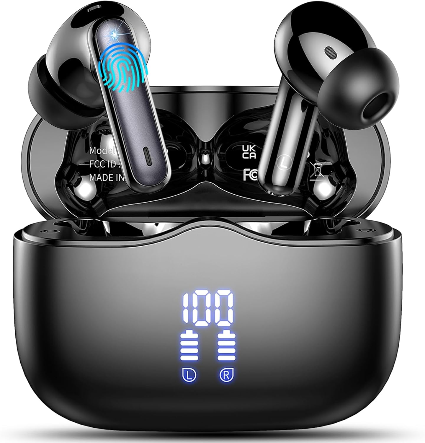 HiFi Stereo Wireless Earbuds: 40H Playtime, Deep Bass, IP7 Waterproof