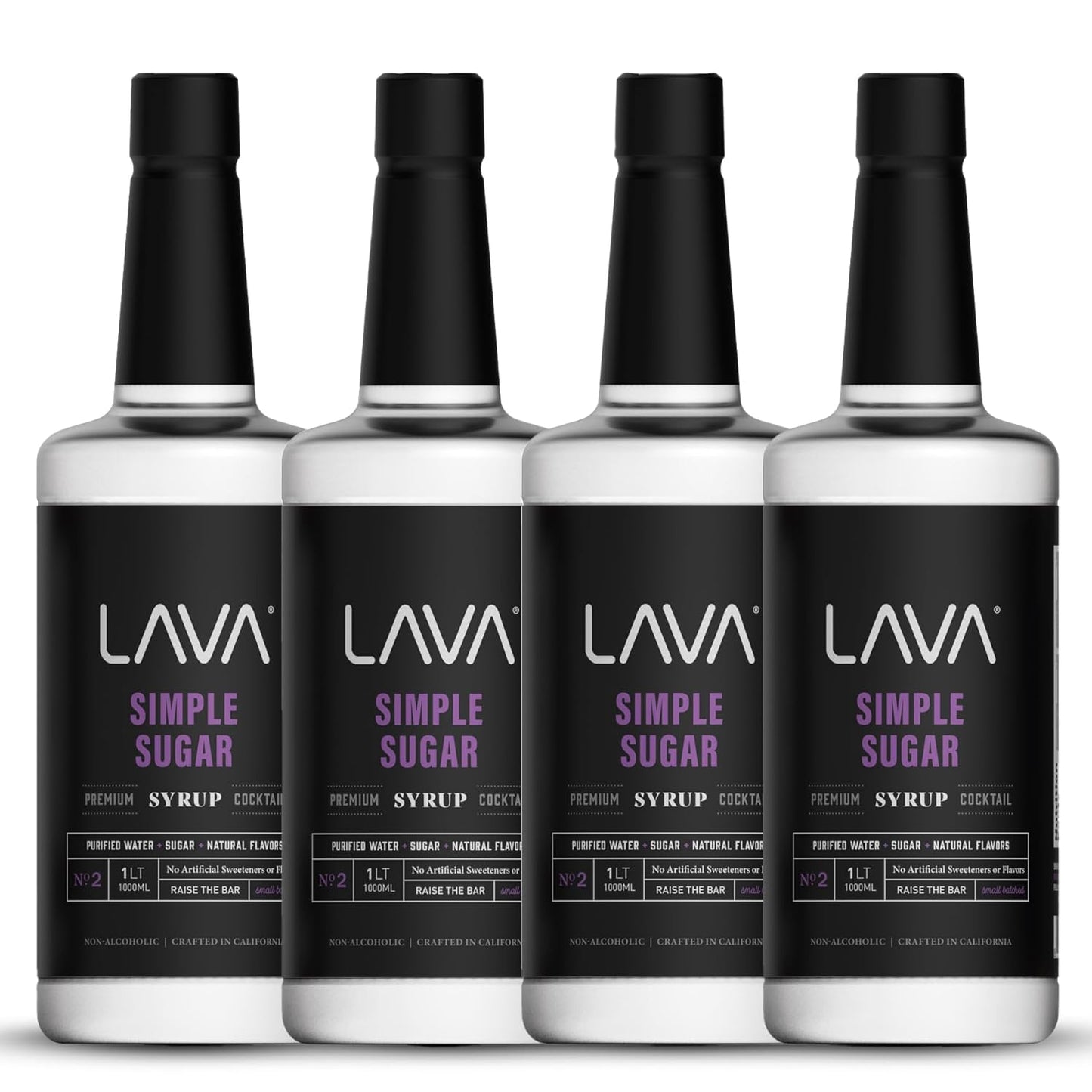 LAVA Premium Simple Syrup for Cocktails - 4-Pack, 33.8oz