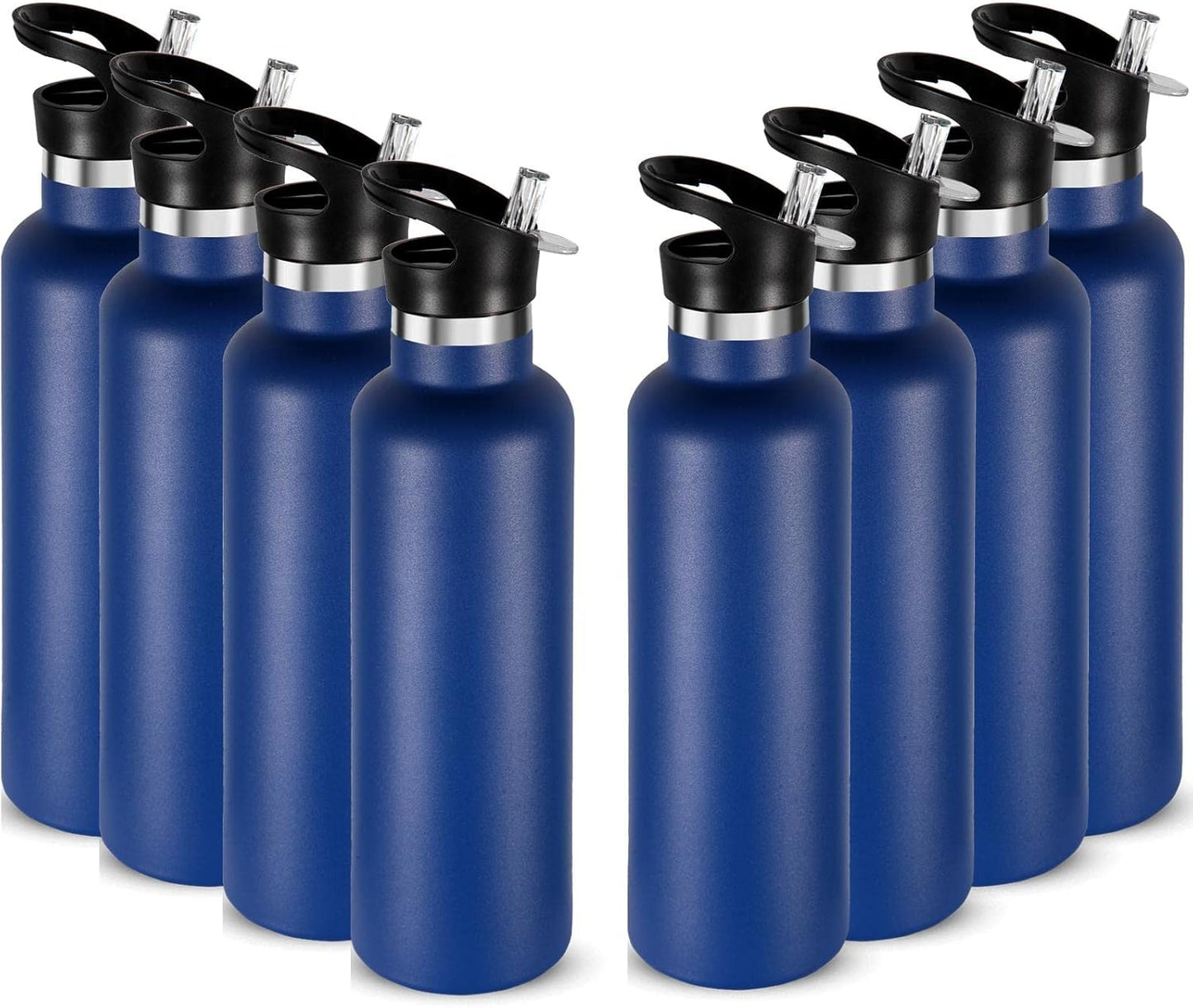 Neihepal 24oz Insulated Water Bottles Bulk Set of 8 for All