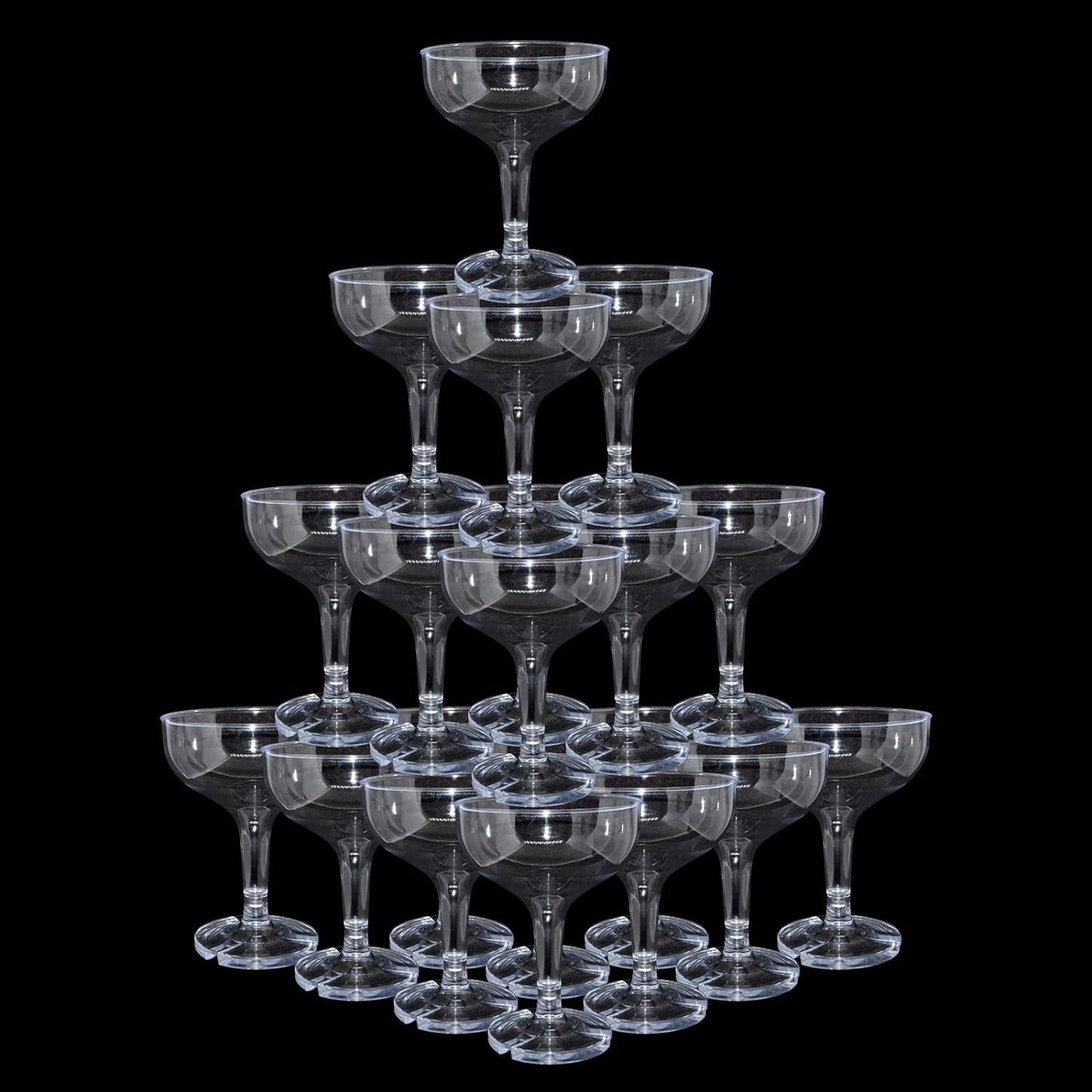 50 Pcs Unbreakable Acrylic Champagne Coupe Glasses for Parties