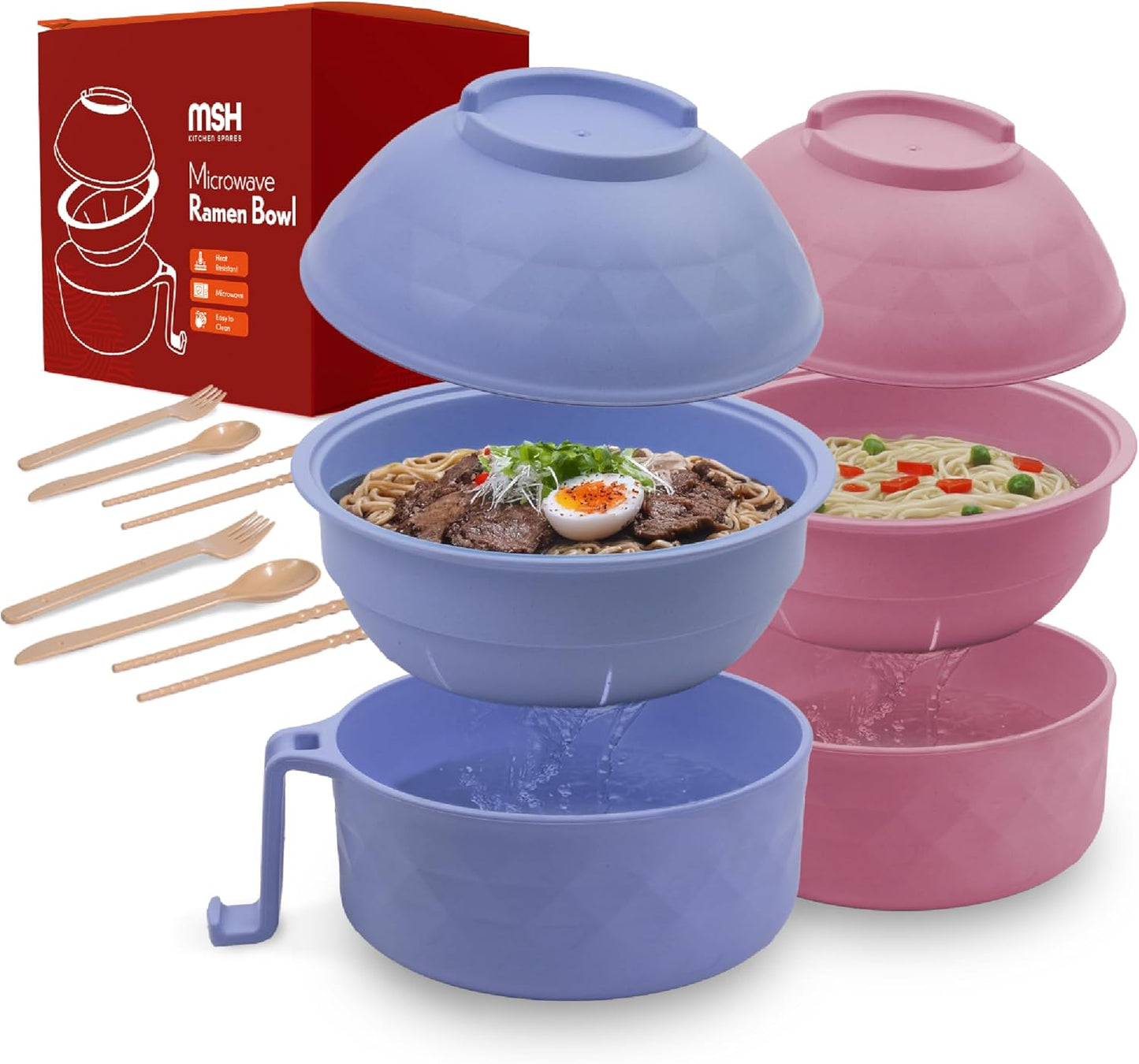 Microwavable Ramen Bowl Duo - Cook & Strain Ease