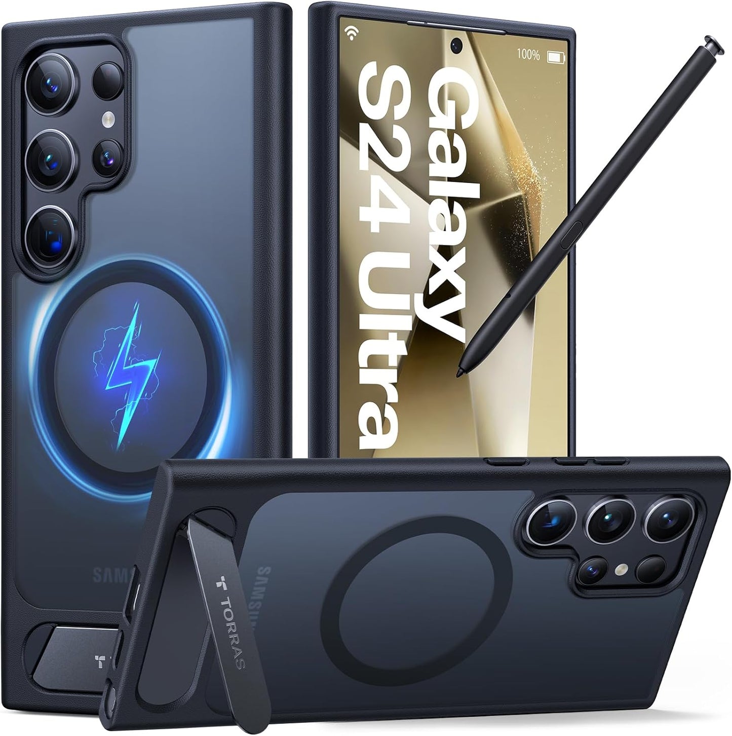 TORRAS Strong Magnetic Seamless Stand for Samsung Galaxy S24 Ultra