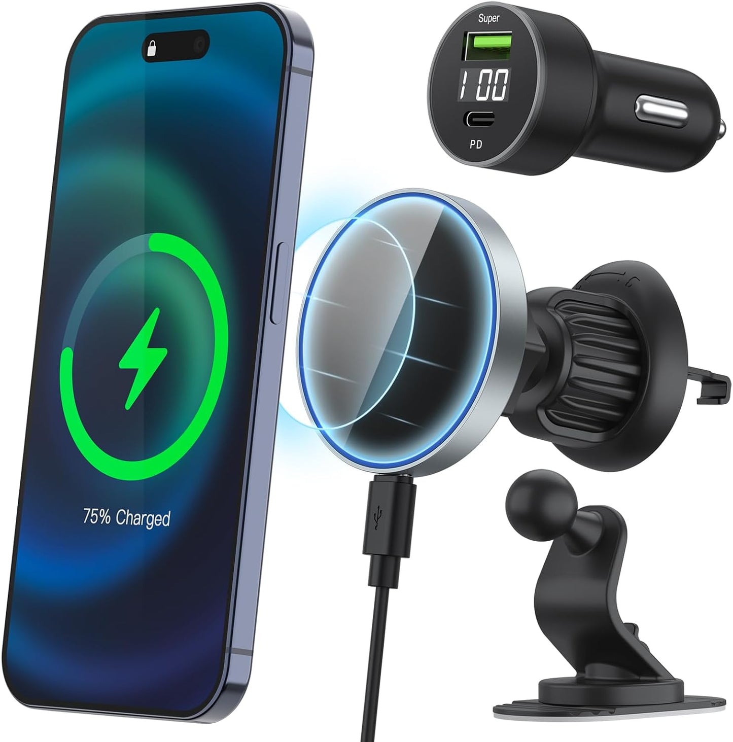 15W Fast Charging Magnetic Car Mount for iPhone - Vancle