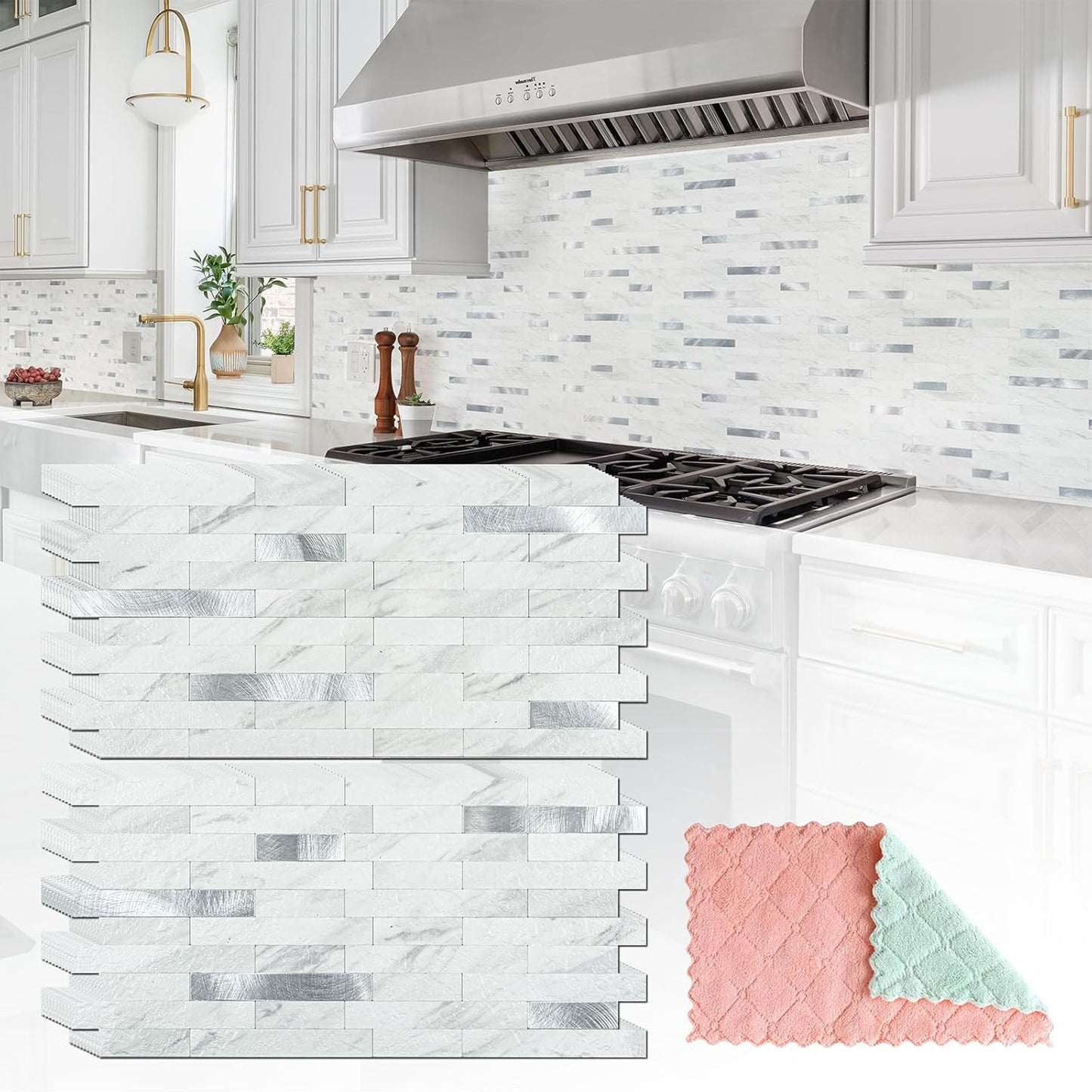 20 Sheets Peel and Stick Backsplash for Kitchen Upgrade