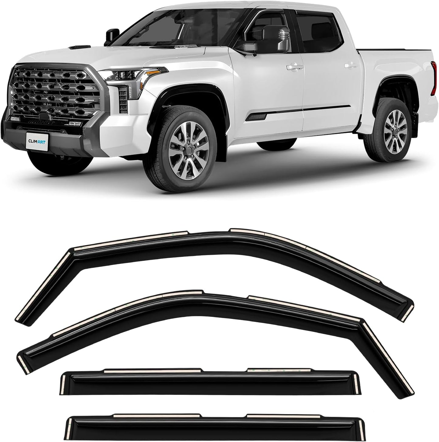 In-Channel Rain Guards for Toyota Tundra 2022-2026 CrewMax