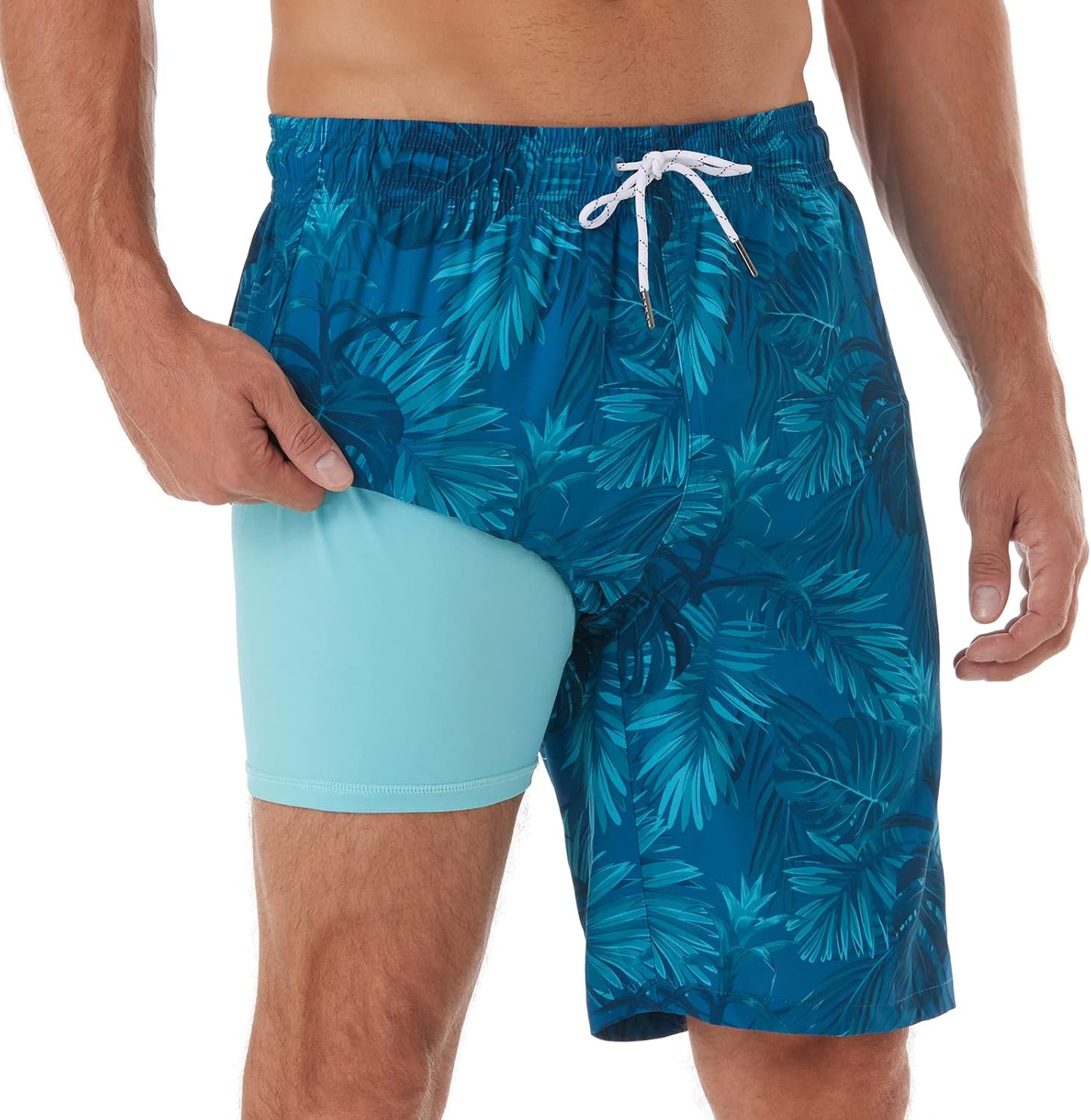 BRISIRA Mens Swim Trunks with 9 Inch Inseam for Comfort