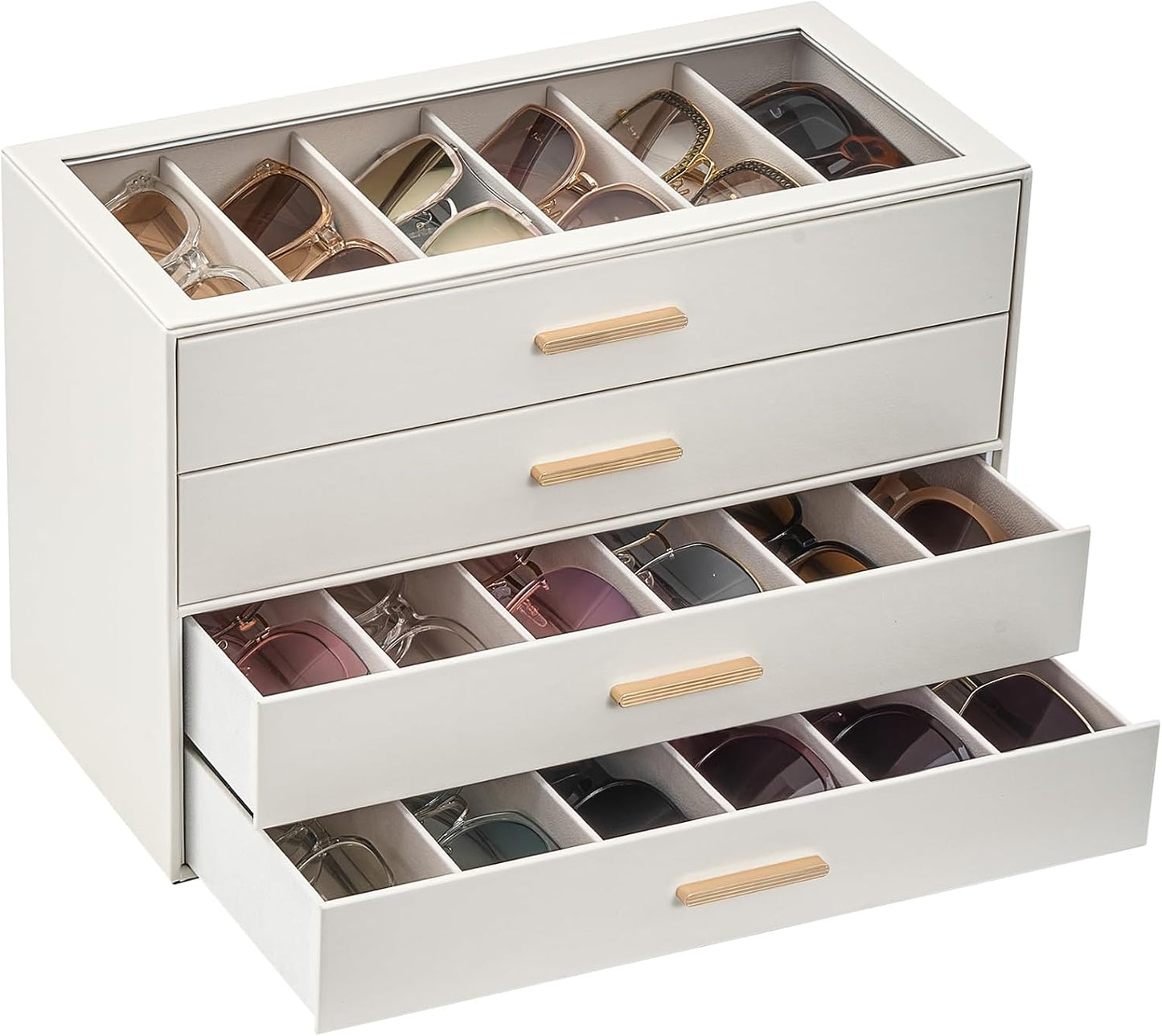 Lolalet Beige Sunglasses Storage Box for Women - Stylish Organizer