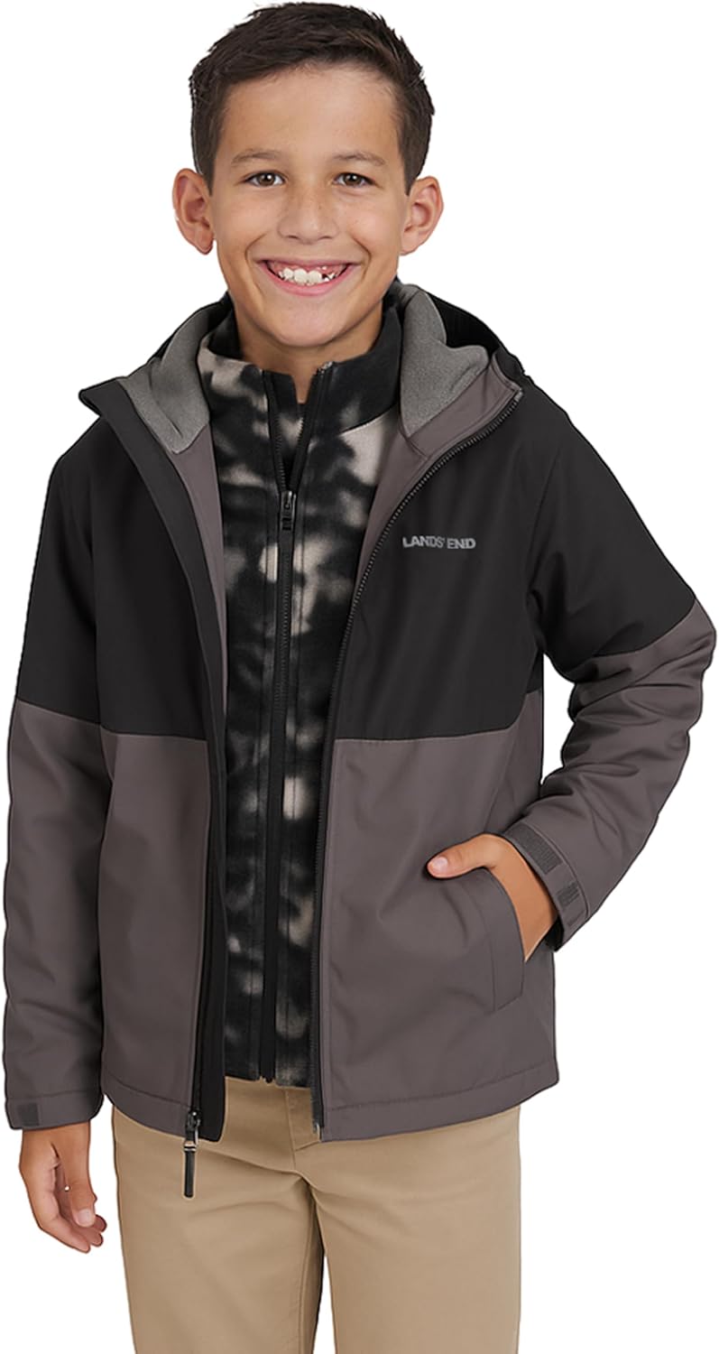 3-in-1 Water Resistant Windbreaker & Fleece Jacket for Kids